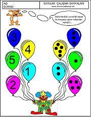 okul öncesi çocuklar için sayıları eşleştirme çalımaları